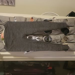 Gray leggings with inner fleece lining